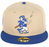 New Era MLB Toronto Blue Jays ACE Mascot V3 59FIFTY Custom Fitted Hat - Camel Brown/Blue