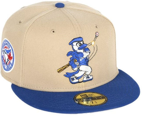 New Era MLB Toronto Blue Jays ACE Mascot V3 59FIFTY Custom Fitted Hat - Camel Brown/Blue