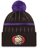 New Era Youth NBA Toronto Raptors 2024 City Edition Cuffed Knit Hat with Pom - Black/Purple