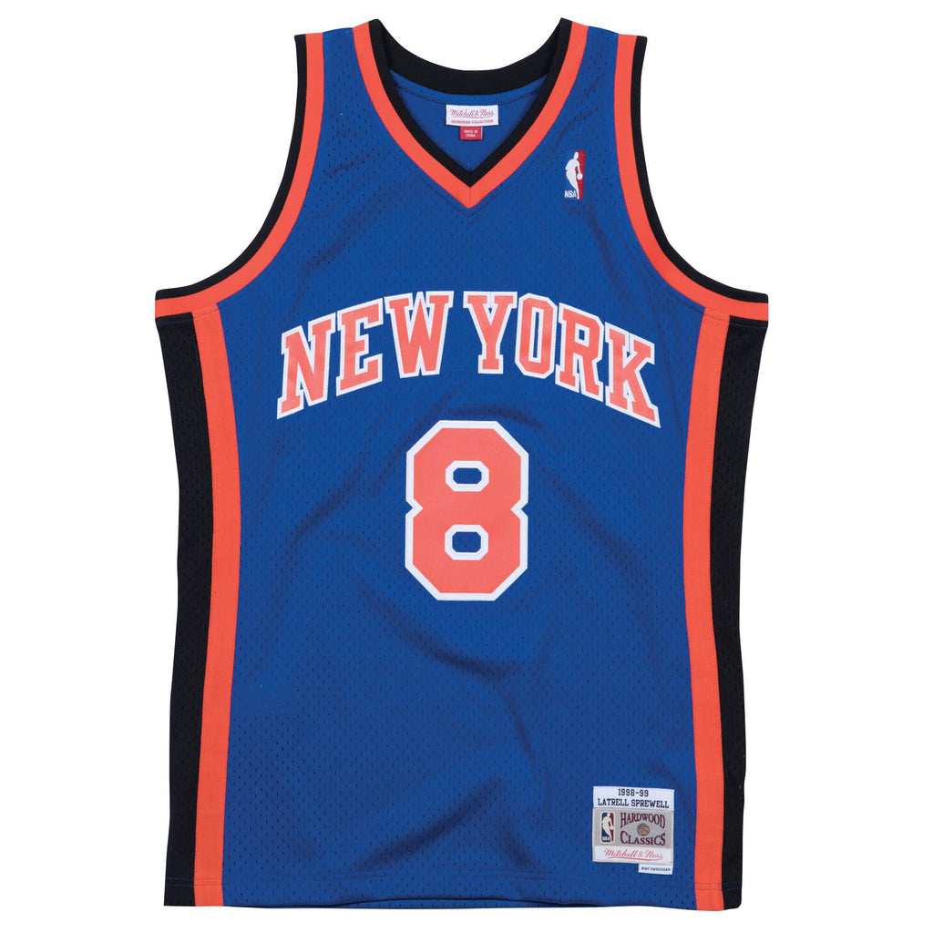 Latrell Sprewell #8 New York Knicks Mitchell & Ness 1998 Swingman Jersey -  Blue