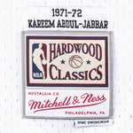 Men's Mitchell & Ness NBA Kareem Abdul-Jabbar Milwaukee Bucks 1971/72 Hardwood Classics Swingman Jersey - White