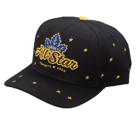 Mitchell & Ness NHL Toronto Maple Leafs Toronto 2024 All Star Starry Adjustable Snapback - Black/Gold All Star Logo