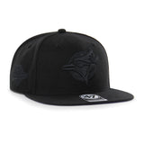 Men's MLB Toronto Blue Jays '47 Black on Black Sure Shot Captain Snapback Hat