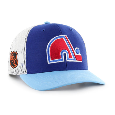 47 NHL Quebec Nordiques Side-Note Trucker Adjustable Snapback Hat - Blue