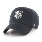 Vegas Golden Knights '47 NHL Black with Black and White Logo Clean Up Adjustable Cap