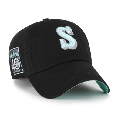 47 MLB Seattle Mariners 1987 Black Mint Double Under Clean Up Adjustable Hat - Black