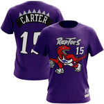 Mitchell & Ness Youth NBA Toronto Raptors Vince Carter Retro Dino Name & Number T-Shirt - Dark Purple