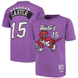 Mitchell & Ness Youth NBA Toronto Raptors Vince Carter Retro Dino Name & Number T-Shirt - Light Purple