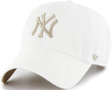 '47 New York Yankees White Noise Logo Clean Up Adjustable Cap - White/Khaki