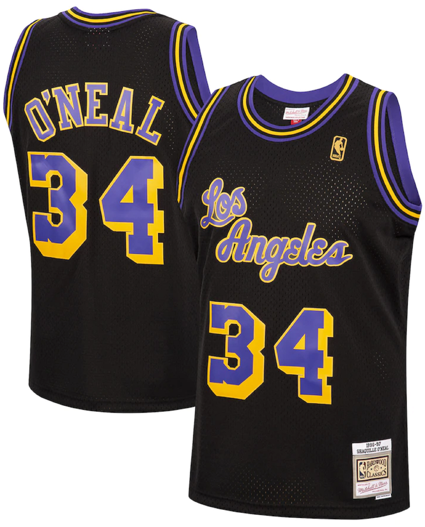 Los Angeles Lakers Mens Jersey Mitchell & Ness #34 Shaquille O'Neal 1999-00  Swingman Purple