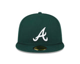 New Era Men's Atlanta Braves Green White Logo 59FIFTY - Fitted Hat