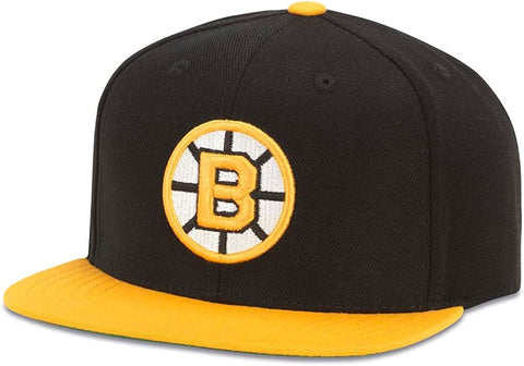 American Needle Wool Replica 400s Boston Bruins Black/Gold Flat Brim Hat
