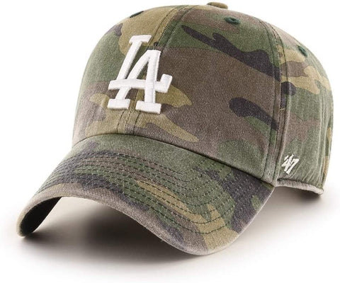 Los Angeles Dodgers '47 Clean Up Adjustable Hat - Camouflage & White Logo