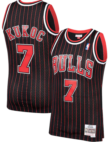 Men's Chicago Bulls Toni Kukoc #7 Black Mitchell N Ness Swingman Player Jersey