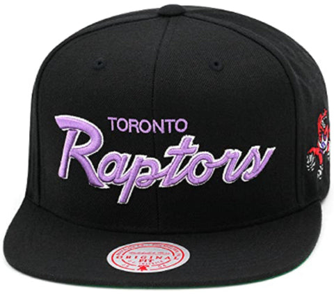 Men's Toronto Raptors Mitchell & Ness Black Wool Snapback Hat