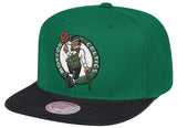 Men's Boston Celtics Mitchell & Ness NBA Two-Tone Green/Black Wool Snapback Hat