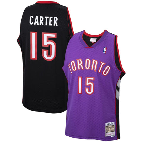 Men's Toronto Raptors Vince Carter #15 Purple Mitchell N Ness Dunk Off Player Jersey