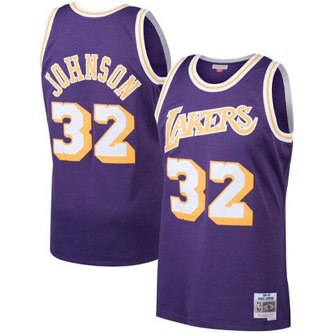 Magic Johnson Los Angeles Lakers Mitchell & Ness 1984-85 Hardwood Classics Swingman Player Jersey - Purple