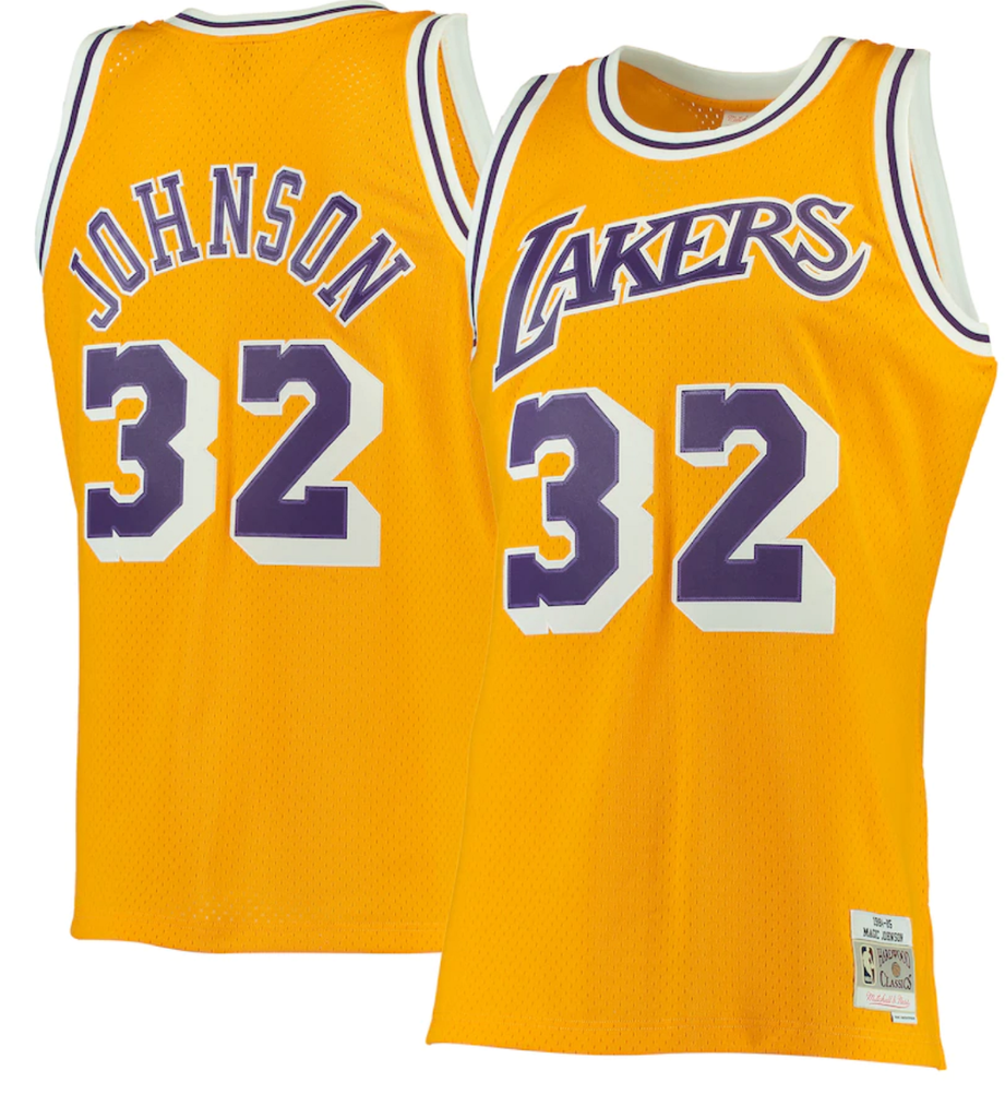 Mitchell & Ness Swingman Los Angeles Lakers Road 1984-85 Magic Johnson Jersey, Purple