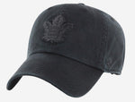 Toronto Maple Leafs '47 Adjustable Clean Up Hat Black on Black