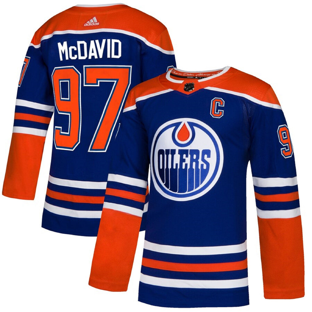 Men's Edmonton Oilers Connor McDavid adidas White 2020/21