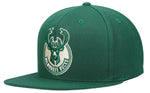 Men's Milwaukee Bucks Mitchell & Ness NBA Green Wool Snapback Hat