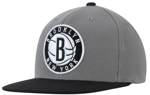 Men's Brooklyn Nets Mitchell & Ness Gray/Black Two-Tone Wool Snapback Hat