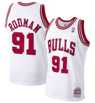 Mitchell & Ness Men's NBA Chicago Bulls Dennis Rodman 1997-98 Hardwood Classics Swingman  Jersey - White