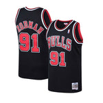 Men's Chicago Bulls Dennis Rodman 1997-98 Black Mitchell N Ness Swingman Player Jersey