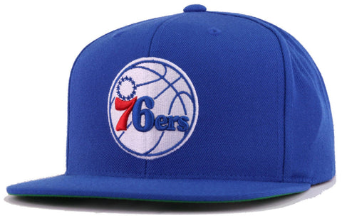 Philadelphia 76ers Mitchell & Ness Blue Wool Snapback Hat