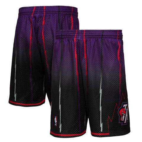 Men's Mitchell & Ness Purple/Black Toronto Raptors 1998/99 Hardwood Classics Fadeaway Reload 3.0 Swingman Shorts