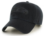 Seattle Seahawks NFL ’47 Brand Adjustable Unstructured Clean Up Black on Black Hat