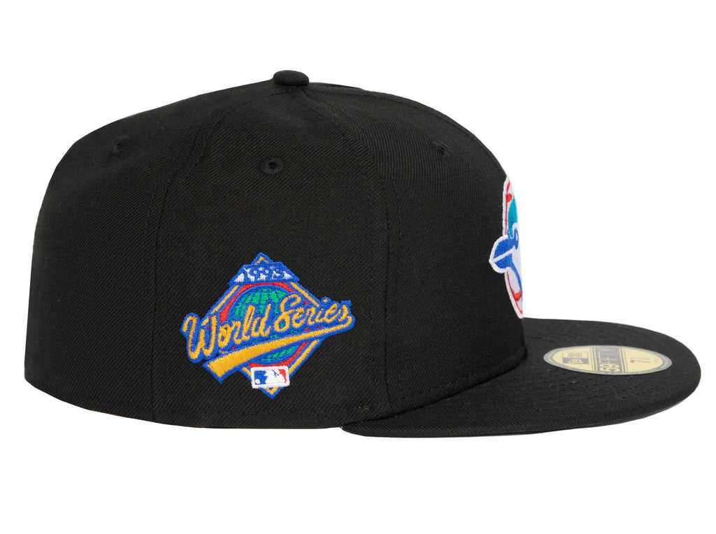 Toronto Blue Jays MLB New Era Men's Black/White 59Fifty 1993 World Series Fitted Hat 7 7/8