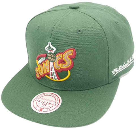 Men's Seattle Sonics Mitchell & Ness Green Wool Snapback Hat