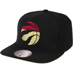 Men's Mitchell & Ness Black Toronto Raptors Gold Dip Down - Snapback Hat