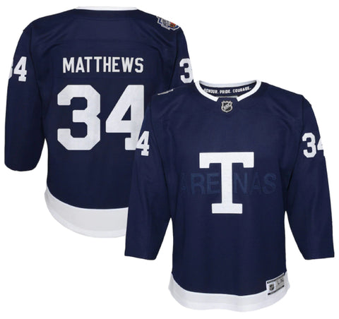 Youth Toronto Maple Leafs Auston Matthews Navy 2022 NHL Heritage Classic Player Jersey