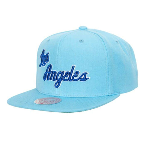 Men's Los Angeles Lakers Team Ground 2.0 Mitchell & Ness Powder Blue Wool Snapback Hat