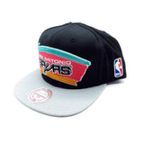 San Antonio Spurs Mitchell & Ness Gray/Black Two-Tone Wool Snapback Hat